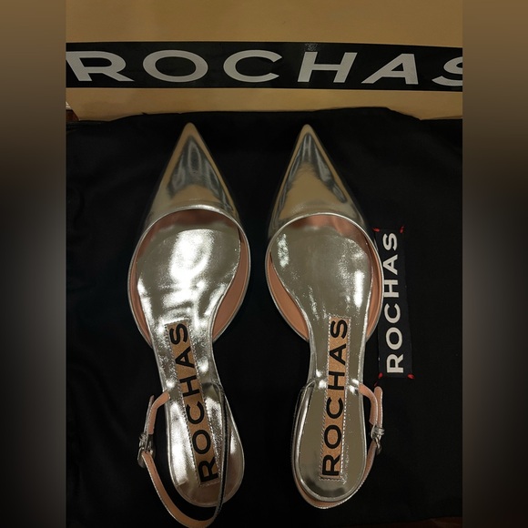 Rochas Metallic Silver Sandals - Picture 1 of 4